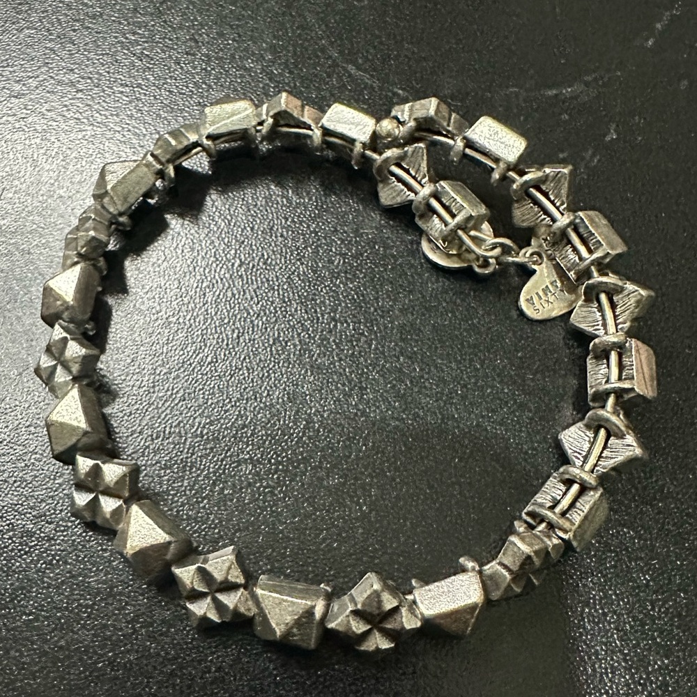 Alex and Ani wrap bracelet silver tone EUC